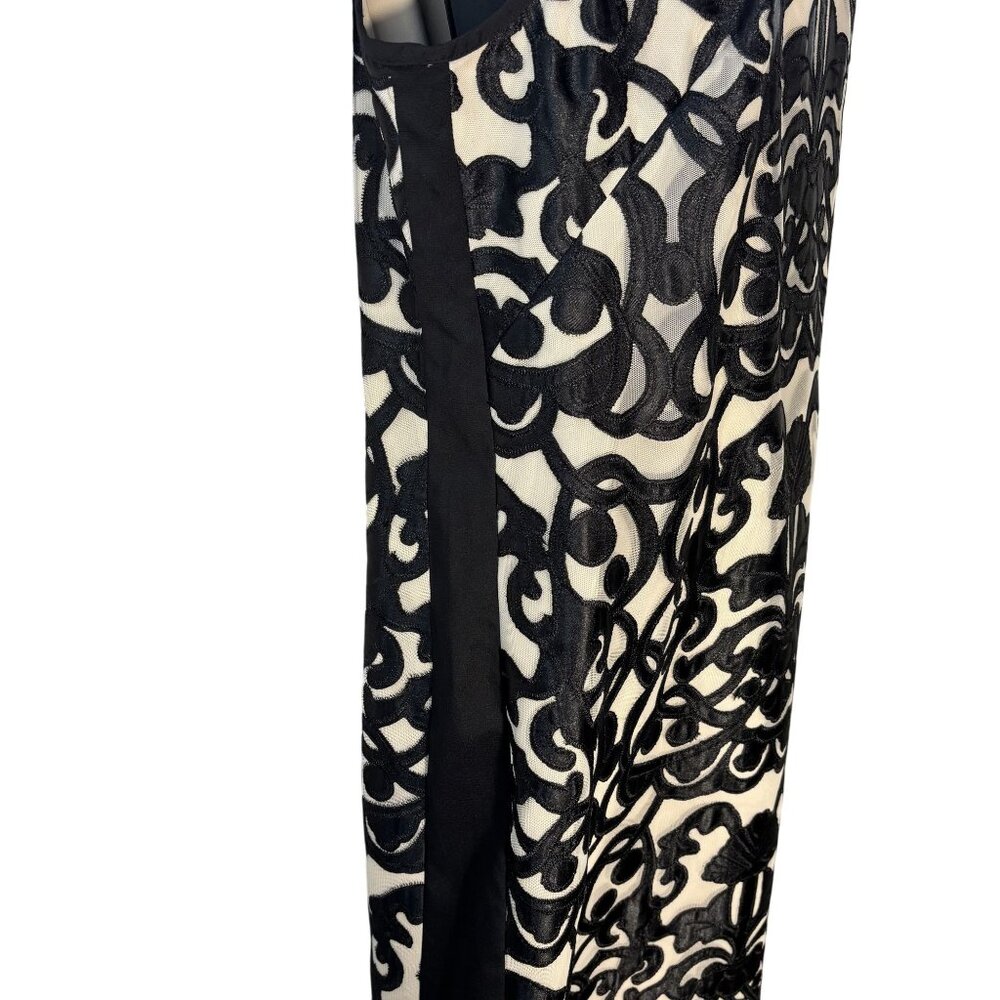 Vince Camuto Sleeveless Dress, Velvet Textured Pattern, Back Zipper Closure 14 - Picture 3 of 14